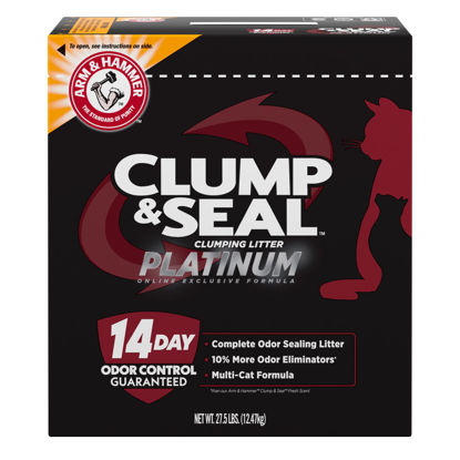 Picture of ARM & HAMMER Clump & Seal Platinum Clumping Cat Litter, Multi-Cat, 27.5lb