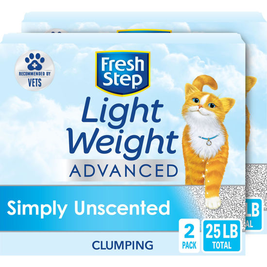 Picture of Fresh Step Lightweight Clumping Cat Litter, Advanced, Unscented, Extra Large, 25 Pounds total, (2 Pack of 12.5lb Boxes)