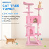 Picture of FDW Cat Tree 54in Cat Tower Multi-Level Durable Cat Scratching Post & Cozy Fun Cat Jumping Platform Space Saving Cat Condo Pet Play House for Indoor Cats,Pink