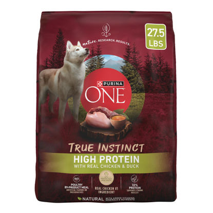 Picture of Purina ONE True Instinct High Protein Dry Dog Food Formula with Real Chicken and Duck Natural with Added Vitamins and Minerals Dog Food - 27.5 lb. Bag