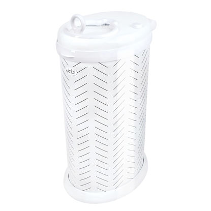 Picture of Ubbi Steel Diaper Pail, Odor Locking, No Special Bag Required, Award-Winning, Registry Must-Have, Herringbone