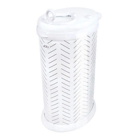 Picture of Ubbi Steel Diaper Pail, Odor Locking, No Special Bag Required, Award-Winning, Registry Must-Have, Herringbone