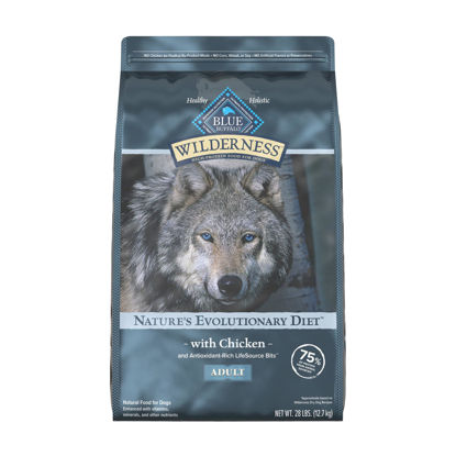 Picture of Blue Buffalo Wilderness Natural High-Protein Dry Food for Adult Dogs, Chicken Recipe, 28-lb. Bag