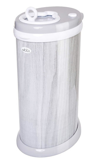 Picture of Ubbi Steel Diaper Pail, Odor Locking, No Special Bag Required, Award-Winning, Registry Must-Have, Woodgrain