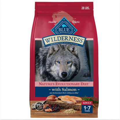 Picture of Blue Buffalo Wilderness Natural High-Protein Dry Food for Adult Dogs, Salmon Recipe, 28-lb. Bag