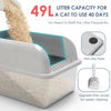 Picture of Suzzipaws 8" Deep Stainless Steel Cat Litter Box with Lid Extra Large Litter Box for Big Cats XL Metal Litter Pan Tray with High Wall Sides Enclosure, Non-Sticky, Anti-Leakage, Easy Cleaning