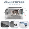 Picture of Suzzipaws 8" Deep Stainless Steel Cat Litter Box with Lid Extra Large Litter Box for Big Cats XL Metal Litter Pan Tray with High Wall Sides Enclosure, Non-Sticky, Anti-Leakage, Easy Cleaning