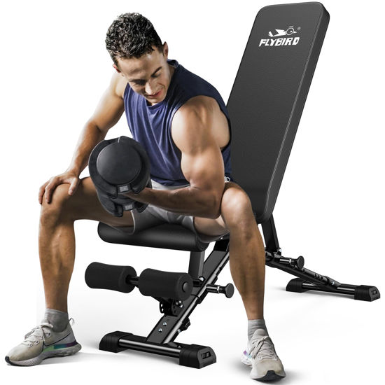 Picture of FLYBIRD Weight Bench, Adjustable Strength Training Bench for Full Body Workout with Fast Folding-New Version