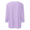 Picture of Women's 3/4 Sleeve Tops Dressy Casual Loose Fit Crewneck T Shirts Three Quarter Length Shirts Lightweight Solid Tunic Tops 3/4 Sleeve T Shirts for Women Shirts for Women Trendy Spring Light Purple