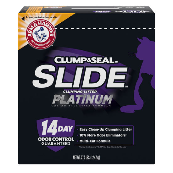 Picture of Arm & Hammer Slide Platinum Easy Clean-Up Clumping Cat Litter, Multi-Cat Litter, 27.5 Pounds, Online Exclusive Formula