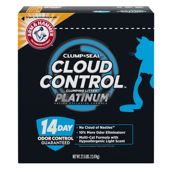 Picture of Arm & Hammer Cloud Control Platinum Multi-Cat Clumping Cat Litter with Hypoallergenic Light Scent, 14 Days of Odor Control, 27.5 lbs, Online Exclusive Formula