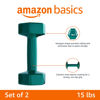 Picture of Amazon Basics Vinyl Hexagon Workout Dumbbell Hand Weight, 30 pounds, Set of 2, Teal