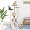 Picture of BestPet 54in Multi-Level Cat Tree Tower Furniture Activity Center with Scratching Posts, Toys and Condo for Indoor Kittens, Beige