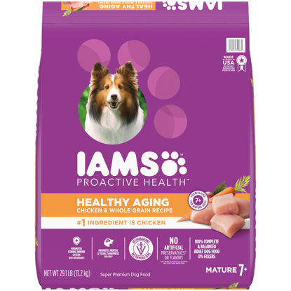 Picture of IAMS Proactive Health Healthy Aging Adult Dry Dog Food for Mature and Senior Dogs with Real Chicken, 29.1 lb. Bag