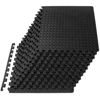 Picture of ProsourceFit Puzzle Exercise Mat ½ in, EVA Interlocking Foam Floor Tiles for Home Gym, Mat for Home Workout Equipment, Floor Padding for Kids, Black, 24 in x 24 in x ½ in, 48 Sq Ft - 12 Tiles