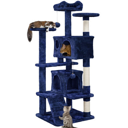 Picture of Yaheetech 54in Cat Tree Tower Condo Furniture Scratch Post for Kittens Pet House Play