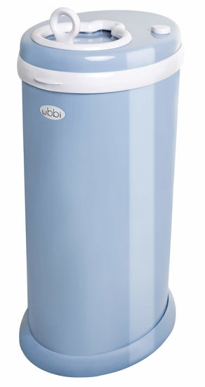 Picture of Ubbi Steel Diaper Pail, Odor Locking, No Special Bag Required, Award-Winning, Registry Must-Have, Cloudy Blue