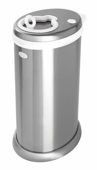 Picture of Ubbi Steel Diaper Pail, Odor Locking, No Special Bag Required, Award-Winning, Registry Must-Have, Chrome