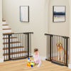 Picture of Cumbor 2 Pack 29.7"-40.6" Baby Gate for Stairs, Mom's Choice Awards Winner-Dog Gate for Doorways, Pressure Mounted Self Closing Pet Gates for Dogs Indoor, Safety Child Gate with Easy Walk Thru Door