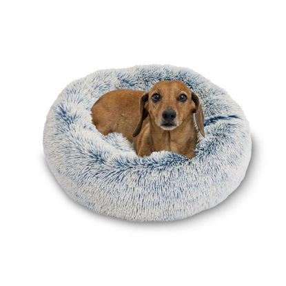 Picture of Best Friends by Sheri The Original Calming Donut Cat and Dog Bed in Shag Fur Denim, Small 23"