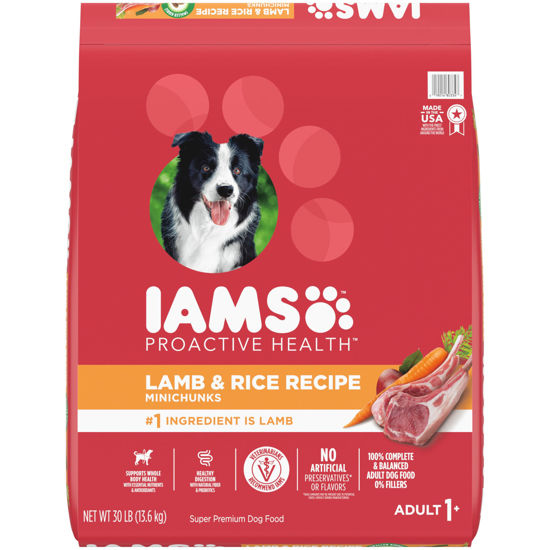 Picture of IAMS Minichunks Adult Dry Dog Food Lamb & Rice Recipe Dog Kibble, 30 lb. Bag