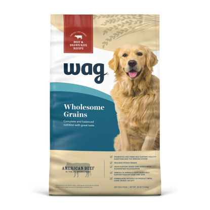 Picture of Amazon Brand - Wag Dry Dog Food, Beef and Brown Rice, 30 lb Bag (Pack of 1)