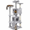 Picture of Yaheetech 54in Cat Tree Cat Tower w/Scratching Posts, Double Condos and Dangling Balls Kittens Pet House Play, Light Gray