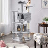 Picture of Yaheetech 54in Cat Tree Cat Tower w/Scratching Posts, Double Condos and Dangling Balls Kittens Pet House Play, Light Gray