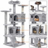 Picture of Yaheetech 54in Cat Tree Cat Tower w/Scratching Posts, Double Condos and Dangling Balls Kittens Pet House Play, Light Gray