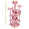 Picture of Yaheetech 54in Cat Tree Tower, Multi-Level Cat Tree for Indoor Cats with Scratching Posts, Dangling Balls Cat Play House, Pink