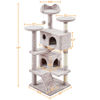 Picture of Yaheetech 54in Cat Tree, Cat Tower with Double Cat Condo, Sisal Scratching Posts, and Dangling Balls, Cat Furniture Kitten Play House