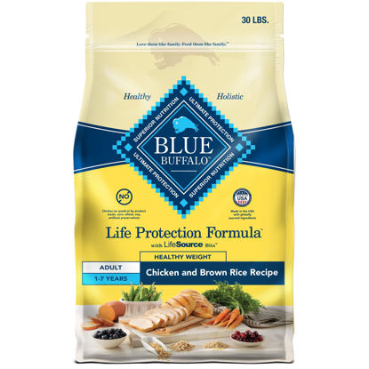 Picture of Blue Buffalo Life Protection Formula Healthy Weight Adult Dry Dog Food, Supports an Ideal Weight, Made with Natural Ingredients, Chicken & Brown Rice Recipe, 30-lb. Bag