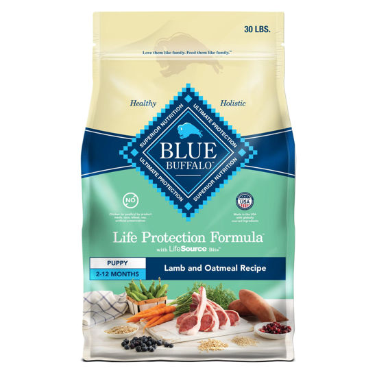 Picture of Blue Buffalo Life Protection Formula Puppy Dry Dog Food with DHA and ARA, Made with Natural Ingredients, Lamb & Oatmeal Recipe, 30-lb. Bag