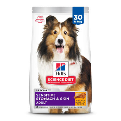 Picture of Hill's Science Diet Sensitive Stomach & Skin, Adult 1-6, Stomach & Skin Sensitivity Support, Dry Dog Food, Chicken Recipe, 30 lb Bag