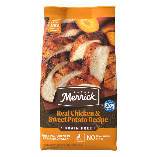 Picture of Merrick Premium Grain Free Dry Adult Dog Food, Wholesome And Natural Kibble With Real Chicken And Sweet Potato - 30.0 lb. Bag