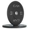 Picture of CAP Barbell Budget Olympic Bumper Plate Set with Gray Logo, Black, 15 lb Pair