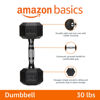 Picture of Amazon Basics Rubber Encased Exercise & Fitness Hex Dumbbell, Hand Weight For Strength Training, 30 lb, Black & Silver