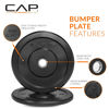 Picture of CAP Barbell Better Olympic Bumper Plate Set, Black, 15 lb Pair