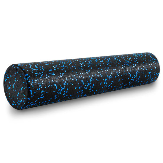 Picture of ProsourceFit High Density Foam Rollers 36 - inches long, Firm Full Body Athletic Massage Tool for Back Stretching, Yoga, Pilates, Post Workout Muscle Recuperation, Black/Blue