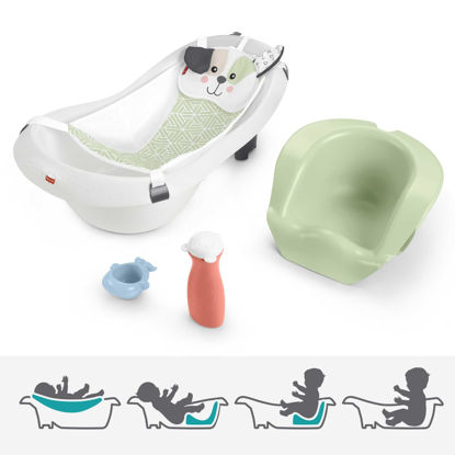 Picture of Fisher-Price Baby to Toddler Bath 4-in-1 Sling ‘n Seat Tub with Removable Infant Support and 2 Toys, Puppy Perfection