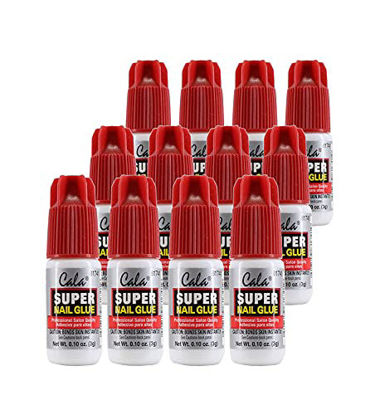 Picture of Super Nail Glue Professional Salon Quality | Quick and Strong Nail Liquid Adhesive (12 Bottles) (#. 0 1 Pack of 12)