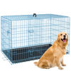 Picture of BestPet 24,30,36,42,48 Inch Dog Crates for Large Dogs Folding Mental Wire Crates Dog Kennels Outdoor and Indoor Pet Dog Cage Crate with Double-Door,Divider Panel, Removable Tray (Blue, 42")