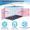 Picture of BestPet 24,30,36,42,48 Inch Dog Crates for Large Dogs Folding Mental Wire Crates Dog Kennels Outdoor and Indoor Pet Dog Cage Crate with Double-Door,Divider Panel, Removable Tray (Blue, 42")