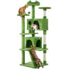 Picture of Yaheetech 62in Cat Tree Cat Tower for Indoor Cats, Cat Furniture w/Double Cat Condo, Scratching Posts, Multiple Platforms and Balls for Kittens & Cats, Green