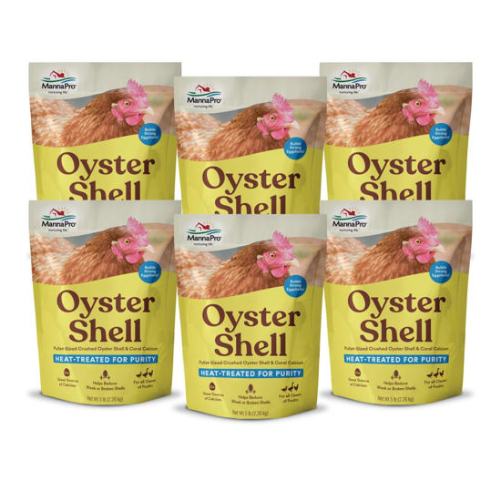 Picture of Manna Pro Crushed Oyster Shell for Laying Hens - Laying Chicken Oyster Shell - 6-Pack of 5lbs