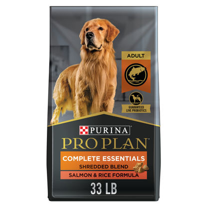 Picture of Purina Pro Plan High Protein Dog Food With Probiotics for Dogs, Shredded Blend Salmon & Rice Formula - 33 lb. Bag