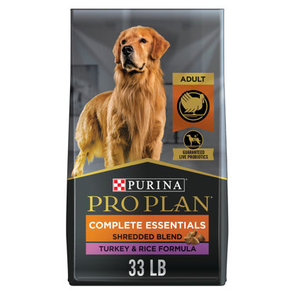 Picture of Purina Pro Plan High Protein Dog Food With Probiotics for Dogs, Shredded Blend Turkey & Rice Formula - 33 lb. Bag