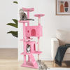 Picture of BestPet 70in Cat Tree Tower for Indoor Cats,Multi-Level Cat Furniture Activity Center with Cat Scratching Posts Stand House Cat Condo with Funny Toys for Kittens Pet Play House,Pink