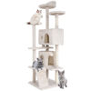 Picture of BestPet 70in Multi-Level Cat Tree Tower Furniture Activity Center with Scratching Posts, Toys and Condo for Indoor Kittens, Beige