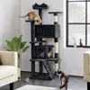 Picture of Yaheetech 62in Cat Tree Cat Tower for Indoor Cats, Cat Furniture w/Double Cat Condo, Scratching Posts, Multiple Platforms and Balls for Kittens & Cats, Black